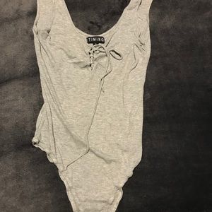 Grey tie bodysuit